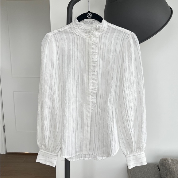 NWT Madewell Ruffle Button-Up Top (XS) - Picture 7 of 11